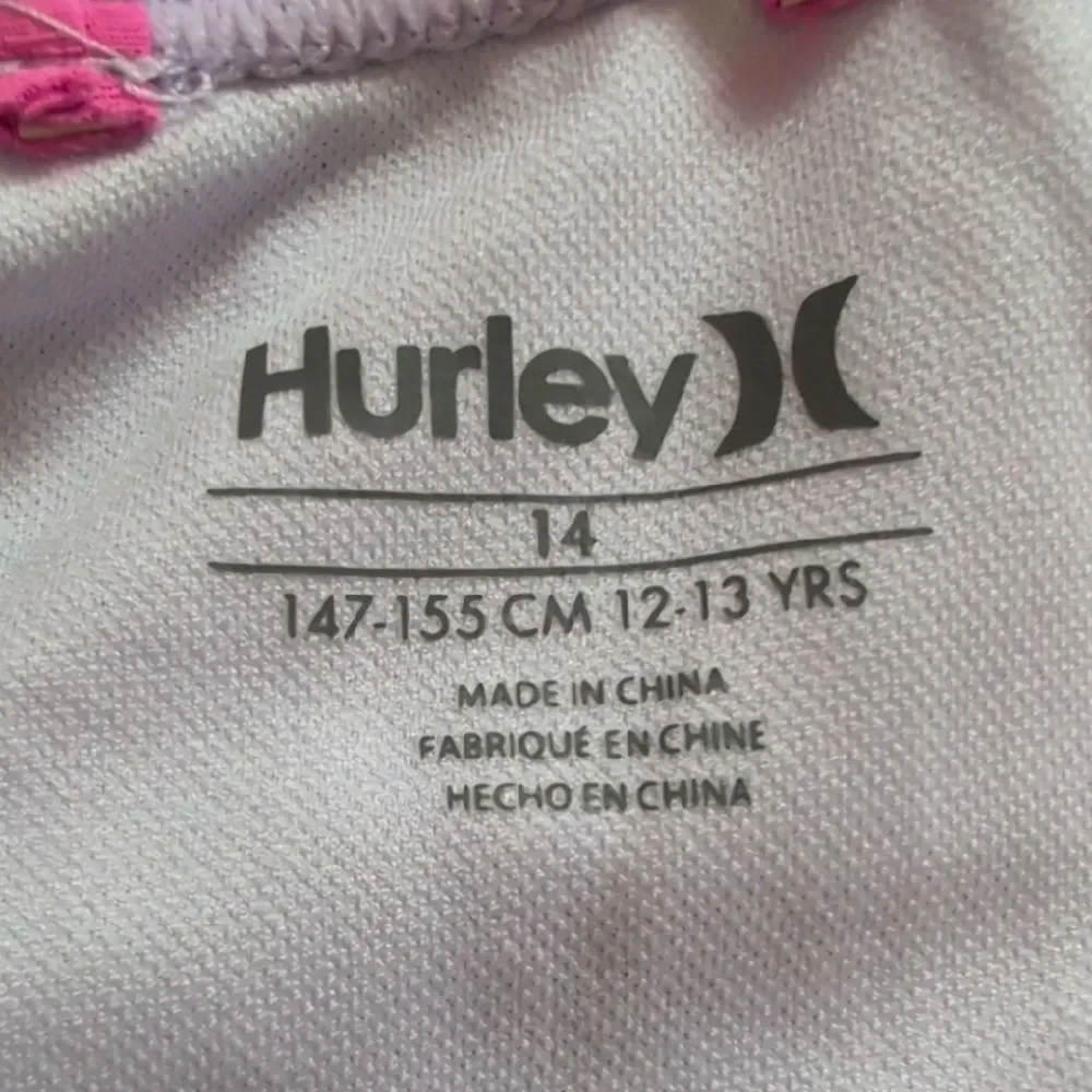 NWT Hurley Girl's One Piece Swimsuit China Rose Pink Ombre Padded Strap- Size 14
